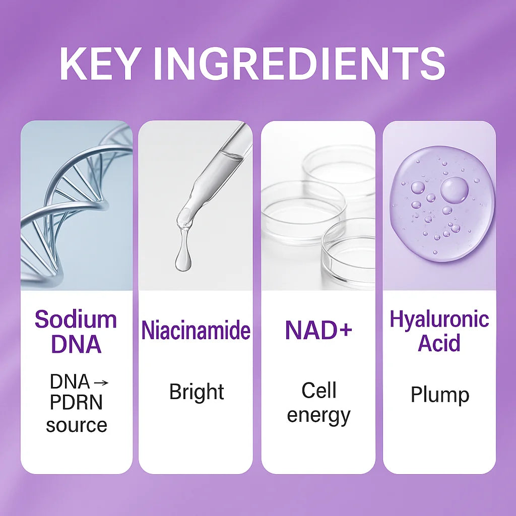3PCS NAD+PDRN Glow Boosting Toner, Firming, Hydrating, Elasticity, Fade Fine Lines, Skincare Moisturizing Essence for Dry Skin