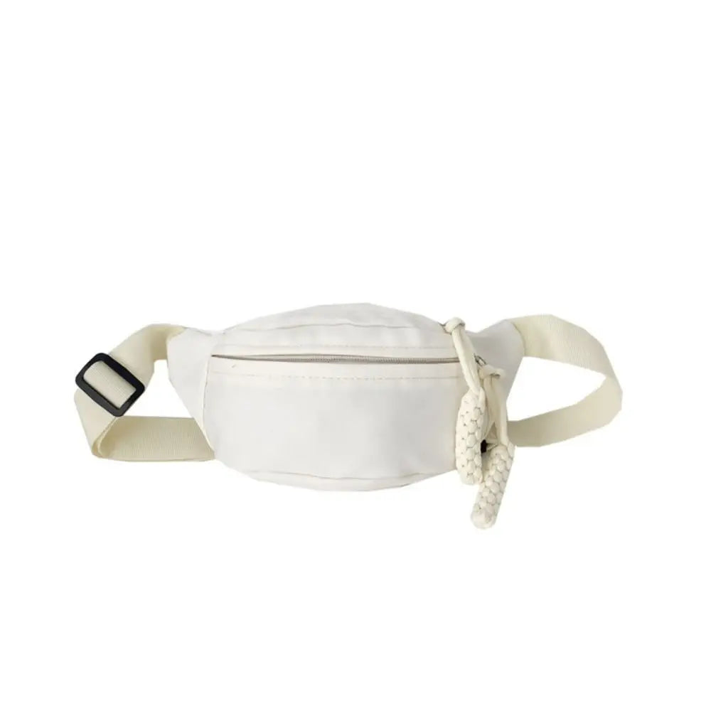 Fashion Canvas Children Bag Solid Color Large Capacity Crossbody Bag Zipper Water Proof Shoulder Bag