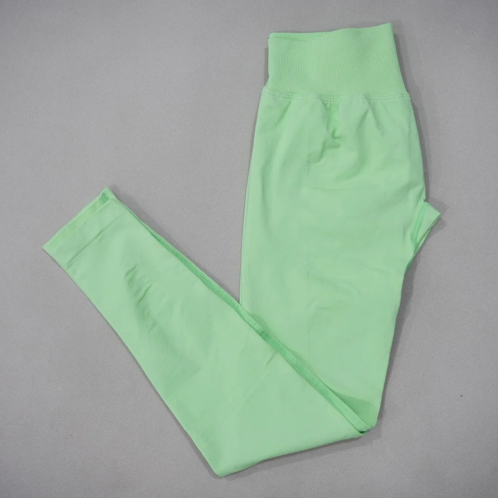 DF-LOGO Women Seamless High Waist Yoga Leggings Butt Lifting Push Up Compression Pants Tummy Control Anti-Squat Quick Dry for
