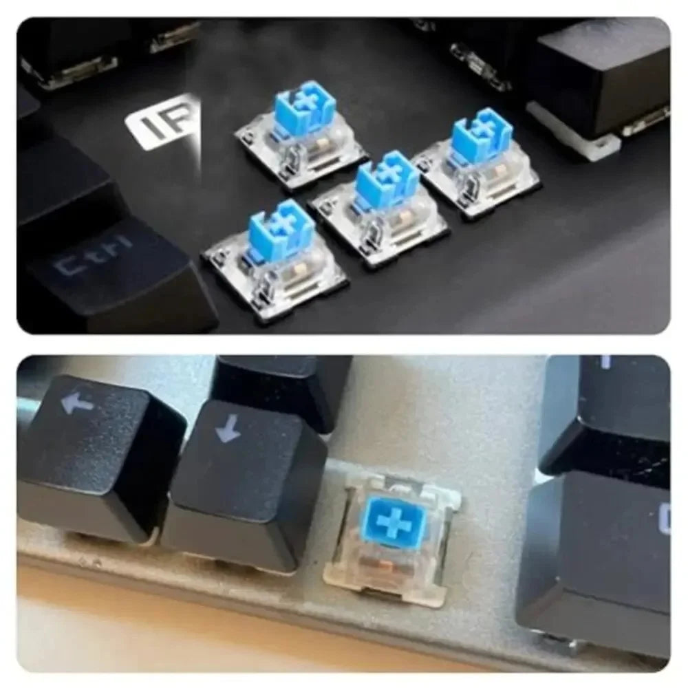 200/10pcs Mechanical Keyboard Switches Blue Switch Customizable Hot-Swappable 3 Pins Cross Stem for Mechanical Keyboard