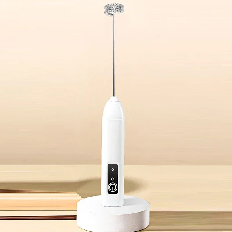 MINI Milk Frother USB Rechargeable 3 Speeds Foam Maker Coffee Whisk Mixer Electric Handle Blender Egg Beater