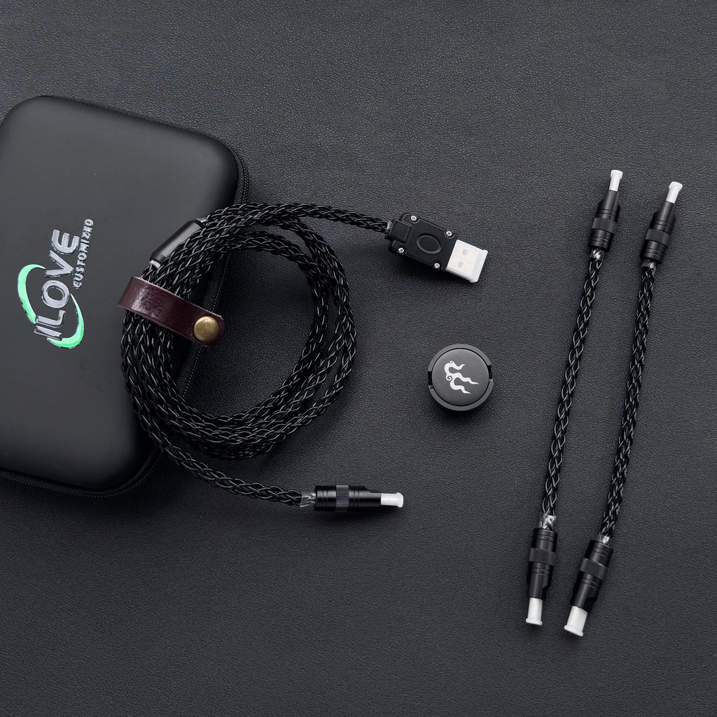15cm C-C/USB-C Single Crystal Copper Keyboard Cable Supports 8K Magnetic Controllable Lights for HMlab Hub