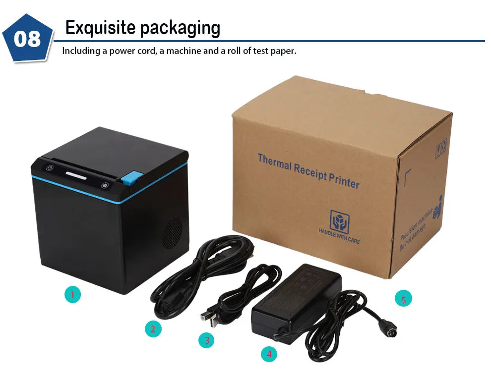 ATV&UTVCommercial Counters Receipt Printer for Restaurants Retail Stores Service Stations-80mm Paper Size USB Interface Stock