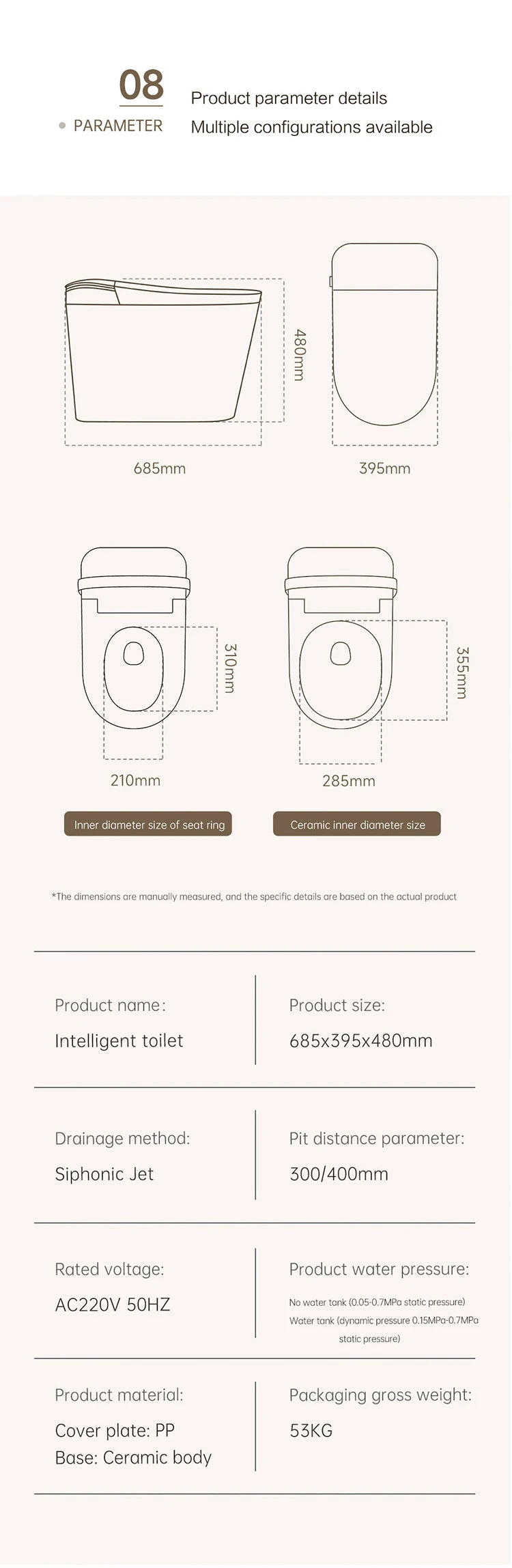 Modern Luxury Auto Sensor Flush European Bathroom Ceramic Automatic Wc Black Smart Toilet