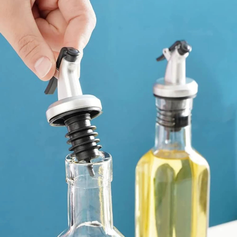 Oil Pour Spouts Olive Oil Vinegar Bottle Dispenser Pourer with Leak-Proof Cap for Kitchen Bar Sauce Salad