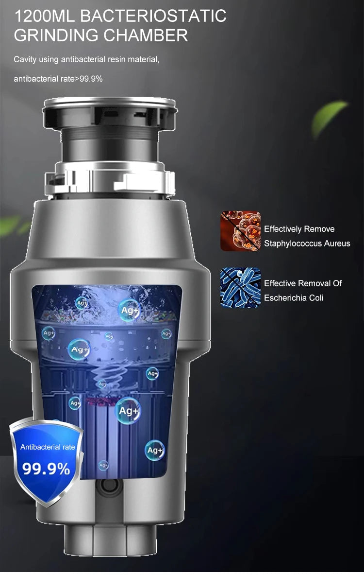 Smart Food Processor 0.5 370w Motor Stainless Steel Complete Sink Hotel Food Waste Machine for  Use