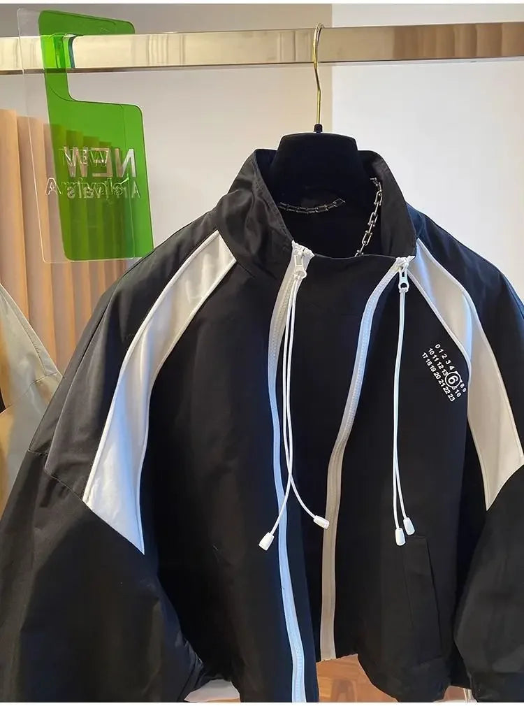 Design Niche Loose Casual Stand Collar Windbreaker Jacket Spring and Autumn Short Jacket Jacket Top Jacket Jacke
