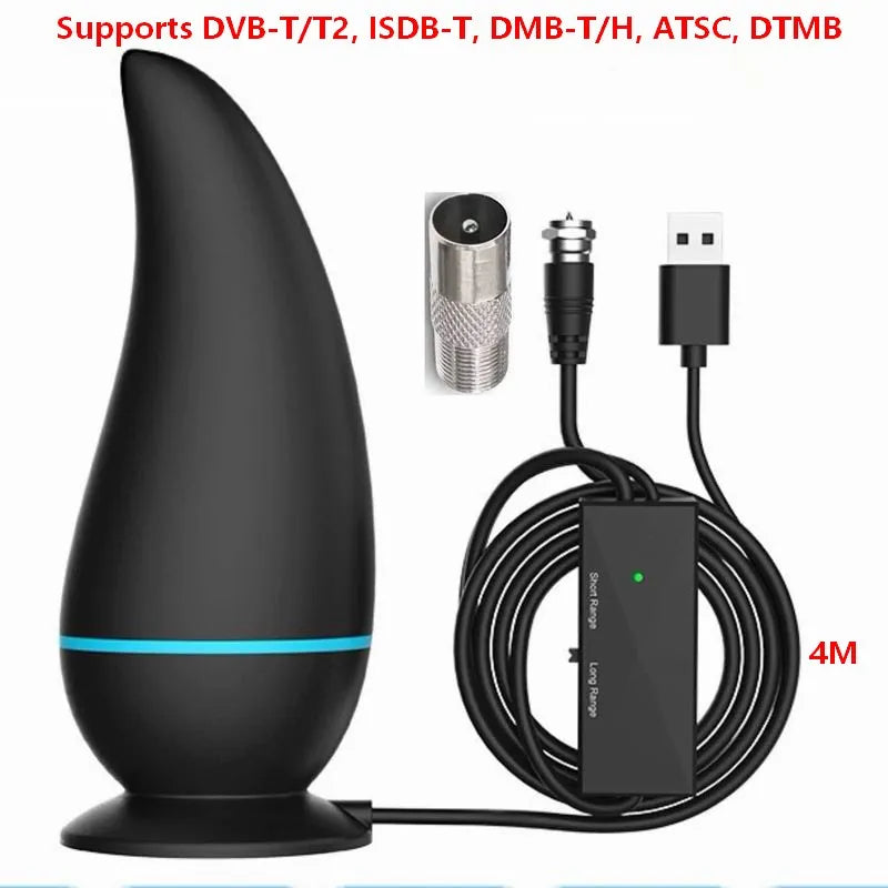 Enhanced Hdtv Television Antenna for Long-Distance Signal Reception, Digital Terrestrial Tv Antenna for Indoor and Outdoor Use, Supports 1080P High-Definition Signal