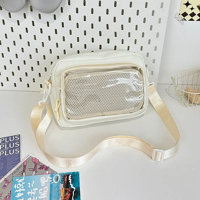 New Y2K Mini Anime Ita Bag Portable Outdoor Small Crossbody Bag Cute Girl Transparent Shoulder Bag Otaku DIY Comic Display Purse