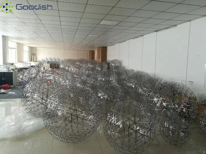 Modern Minimalist Stainless Steel Spark Ball LED Pandent Lights Art Creative Lamps for Chidren's Room Home Decoration Chandelier