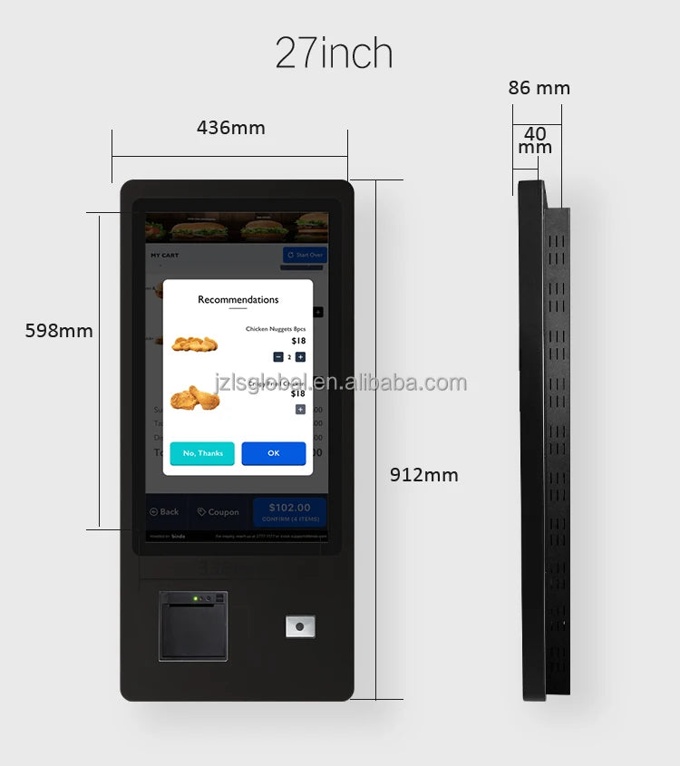 23.6 27 32 Inch Self Order Kiosk Touch Screen  Kiosks Self Service Payment Kiosks Self Payment Kiosk Nfc Payment Terminal