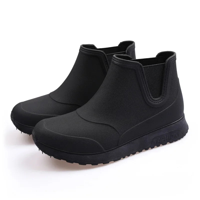 Rain Shoes for Lovers Rubber Shoe Platform Ankle Boots Autumn Winter Slip on Booties Boots for Men Waterproof Work Botas Hombres