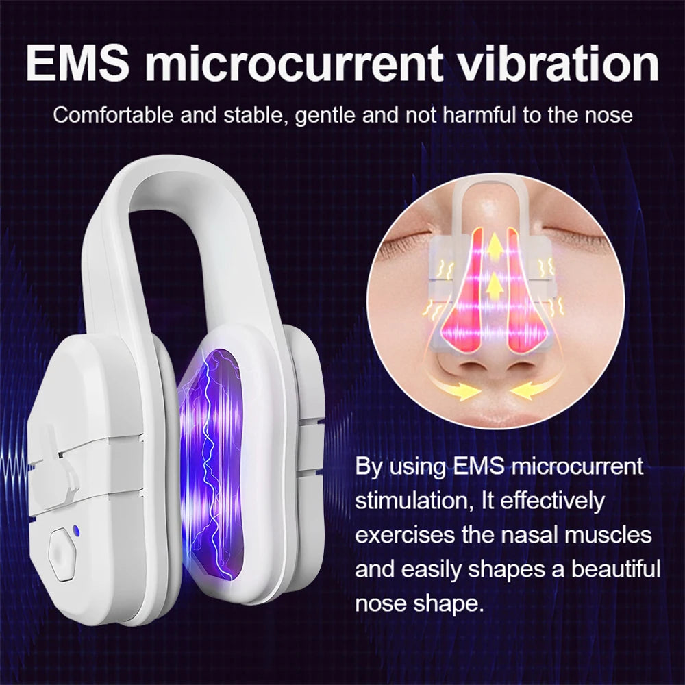 Beauty Nose Shaper Clip Microcurrent Pulse Vibration High Bridge Nose Sculpting Massager Nose Up Lifter Massage Tool