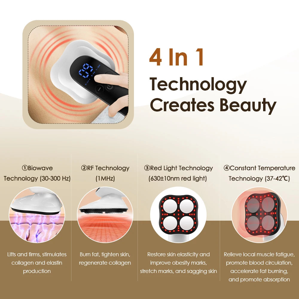 4 Modes Cellulite Massager Body Sculpting Machine Electric Fat Burner Body Slimming Weight Loss Skin Lifting Beauty Care Device