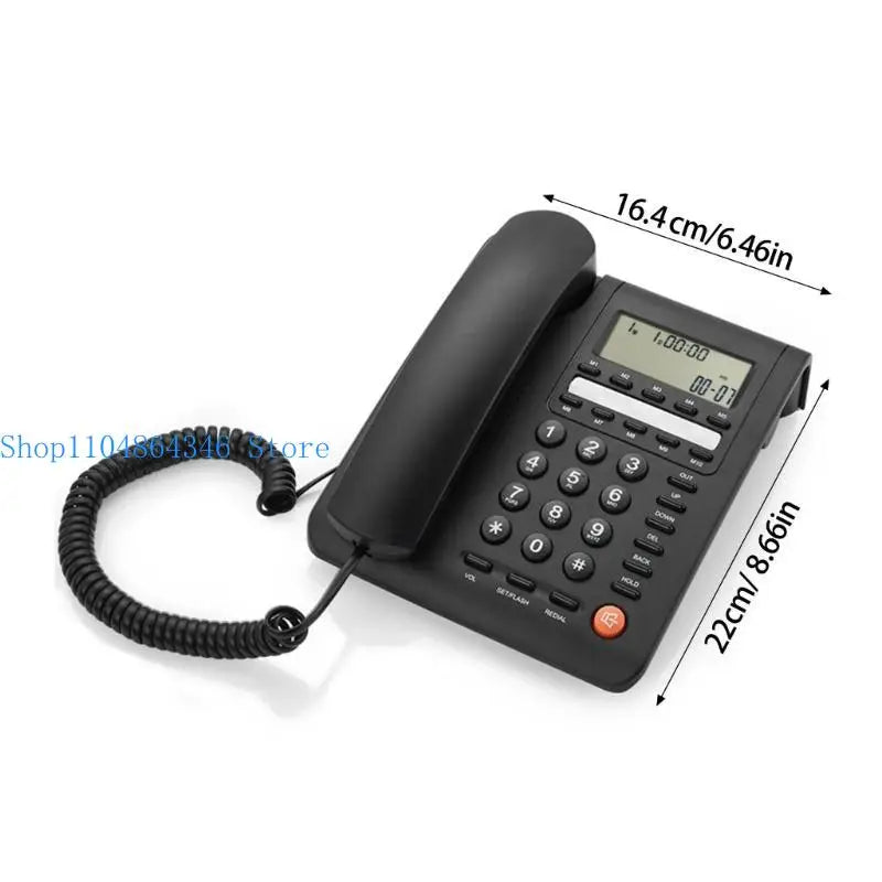 5asd Desktop Landline Telephone Fixed Phone Corded Telephone with Caller Display Cord Record for Home Hotel Offices and More
