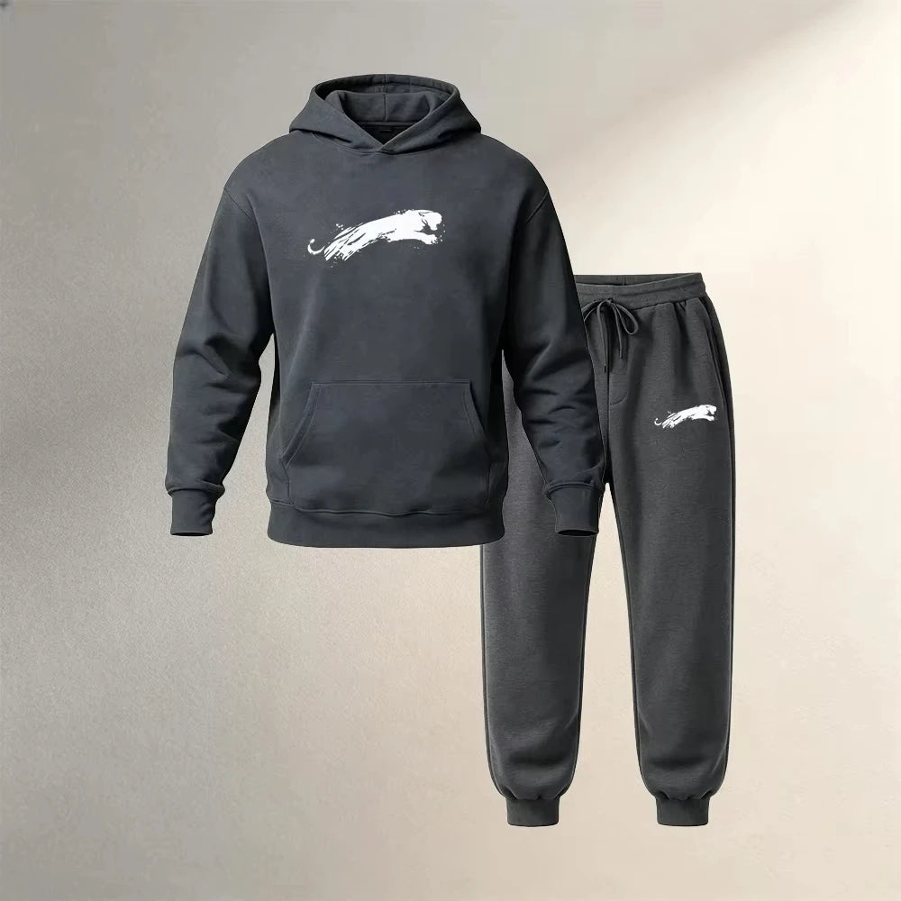 Men's Hoodies Sets 2 Pieces Pullover Autumn Winter Sports Casual Fashion Warm Clothing Drawstring Jogger Pants Male Street Suits