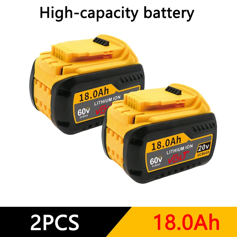 For DEWALT Battery 60V 9.0AH 12.0AH 18.0AH, Rechargeable Lithium-ion Battery, DCB609，DCB118，DCB606，Power Tool Battery