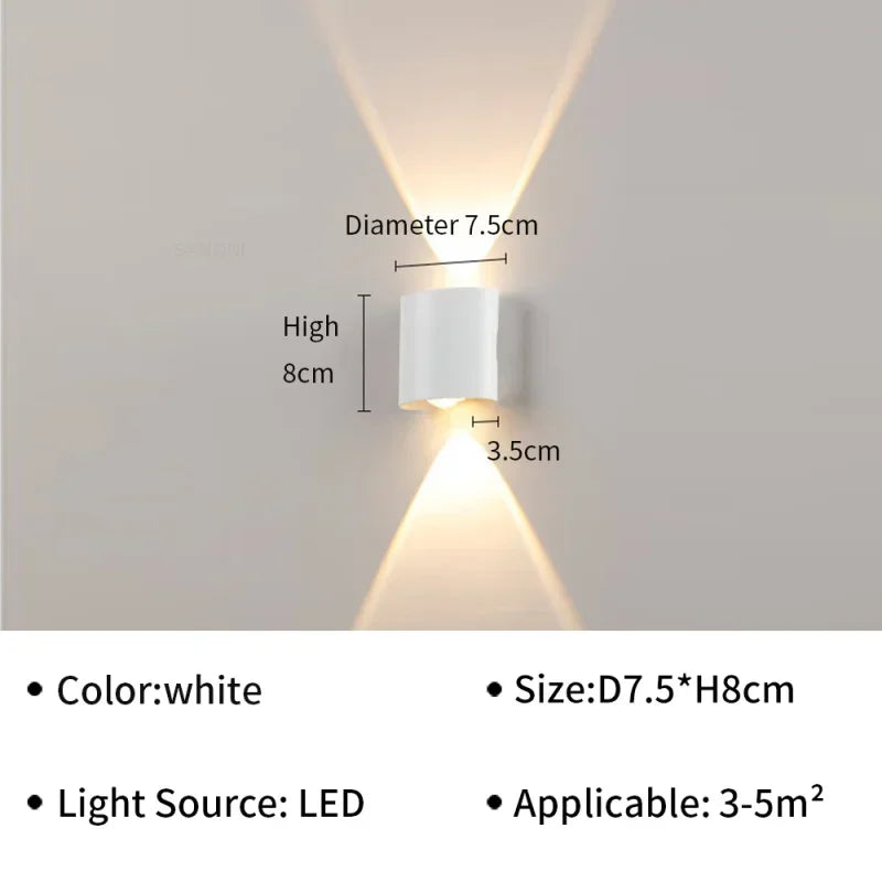 Waterproof Outdoor LED Wall Light for Garden Patio Balcony Warm White Weatherproof