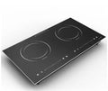 Commercial Built-In Double-Head Electric Cooktop with Crystal Plate 2-Burner Induction Cooker Multi-Function for Pots