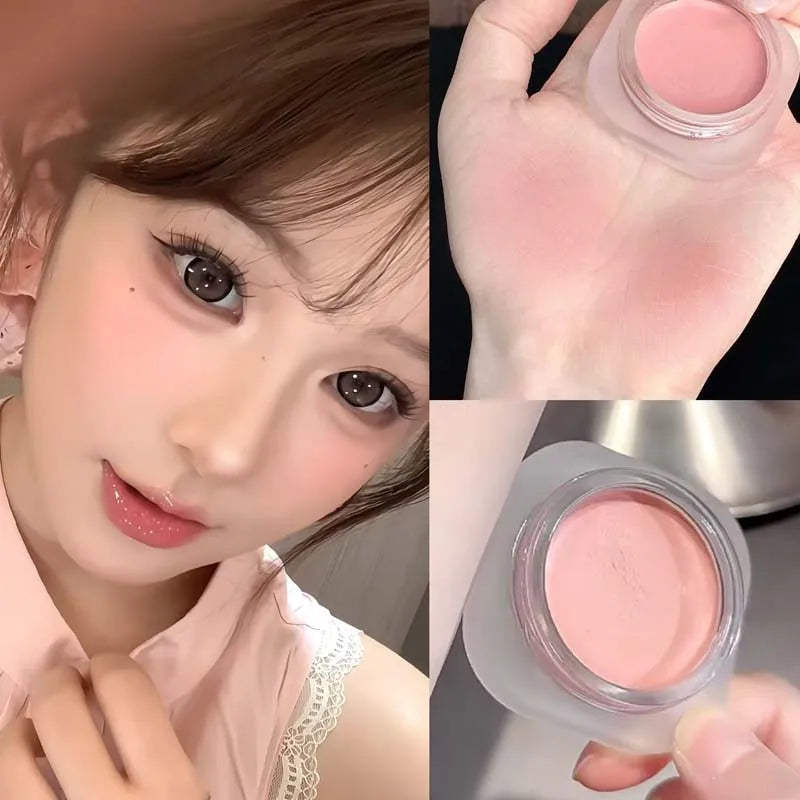 Purple Blush Cream Cheek Rouge Rose Brown Mud Palette Long-Lasting Waterproof Monochrome Brighten Face Moisturizing Blush Makeup