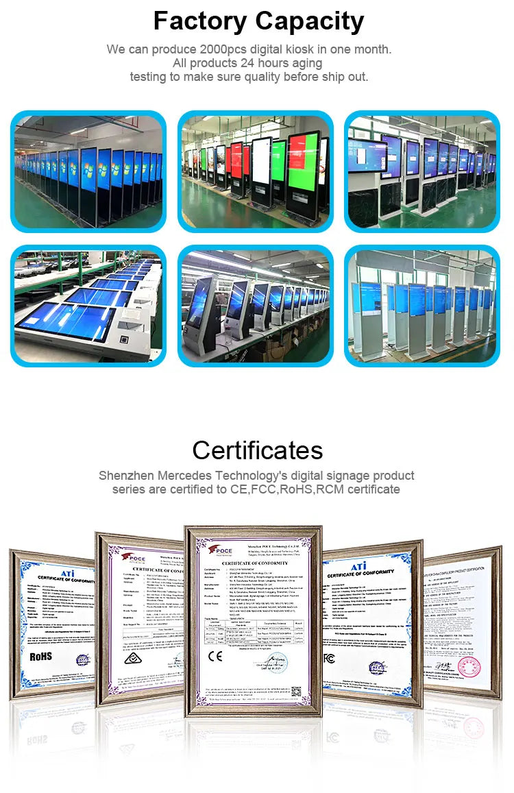 Desktop vertical 15.6 21.5 touchscreen POS end point self checkout kiosk with printer QR code scanner