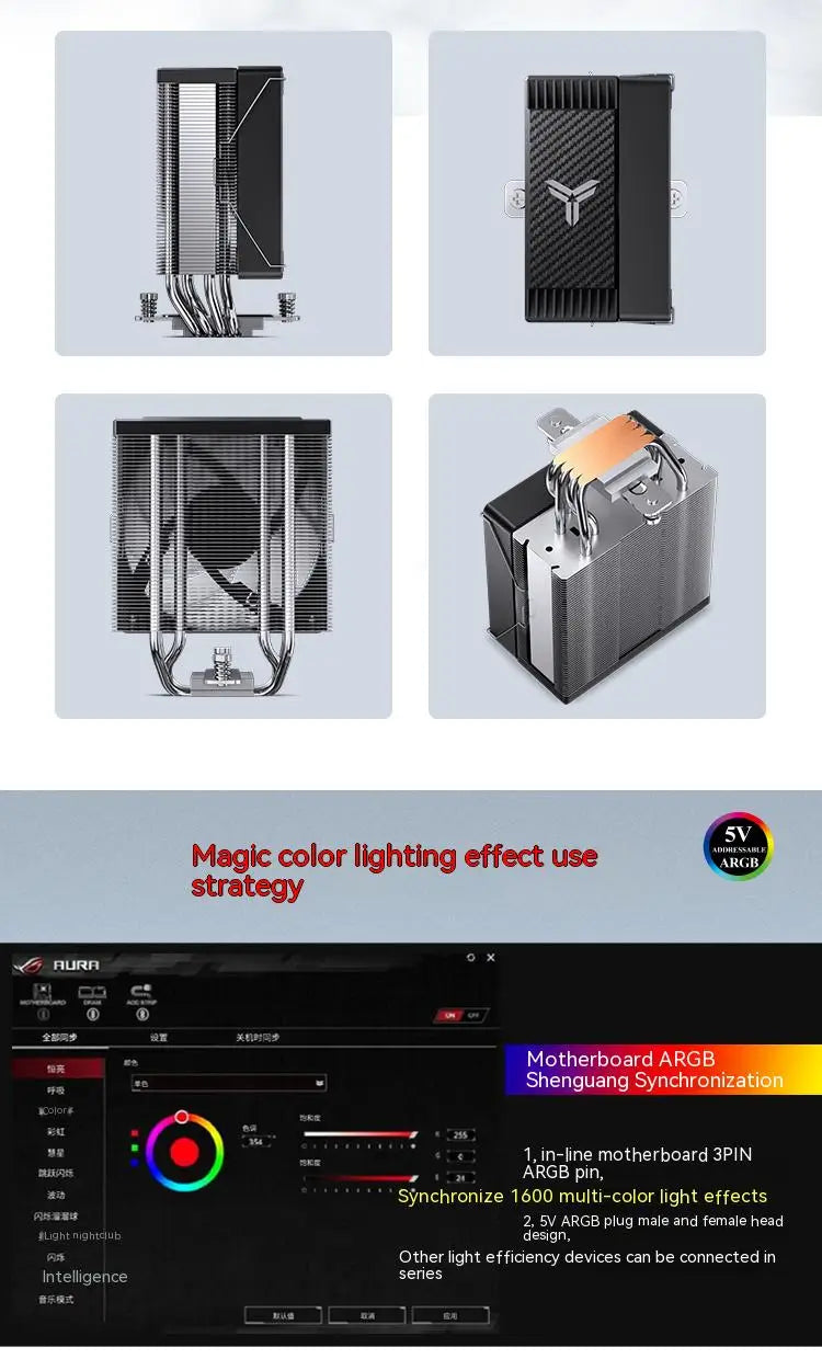 JONSBO CR-1000 EVO 4 Heat pipes TDP 220W CPU Cooler Computer Cooling Fan Heat Sink For LGA1700 115X 1200 AM5 Air Cooler Radiator
