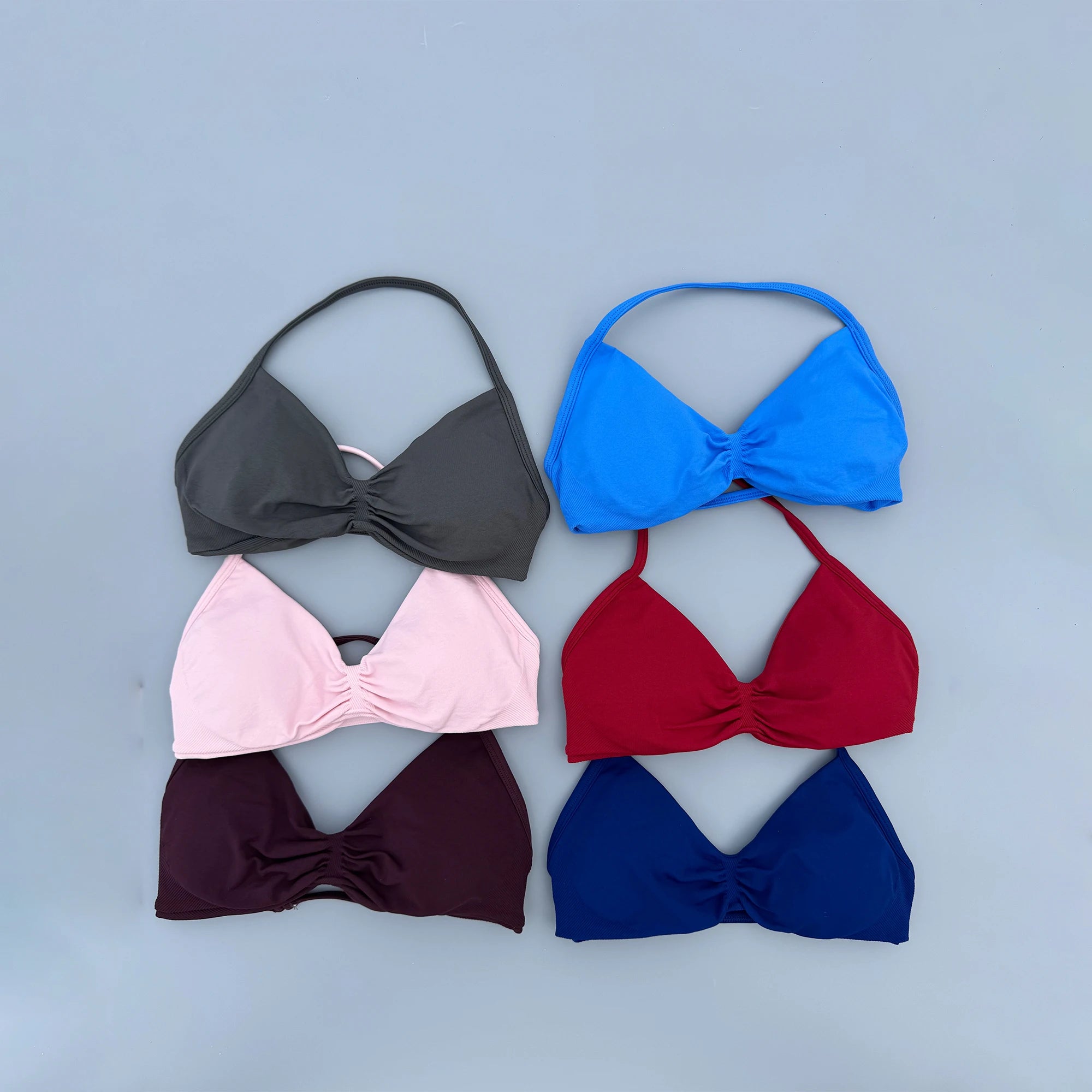 Sports Strappy Bra Yoga Underwear Women Gym Crop Top Running Exercise Backless Bra Support ActiveWear Fitness Workout Halter