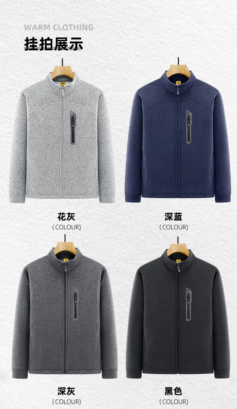 Jacket Mens M-4XL 5XL Autumn Winter New Fleece Thickening Mens Jackets High Quality Men's Casual Coats Keep Warm Jacket 26611
