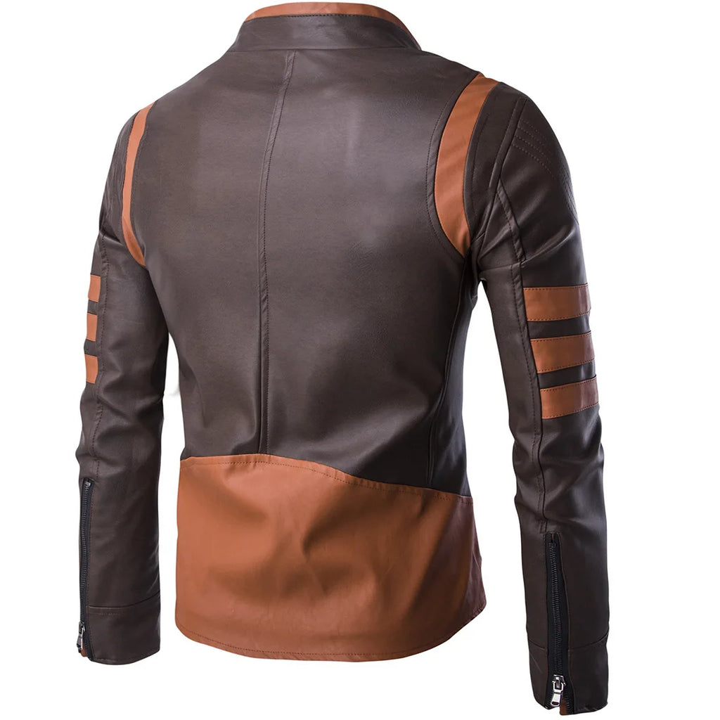 Spring Fashion Men's Wolverine Leather Jacket Motorcycle Leather Jacket