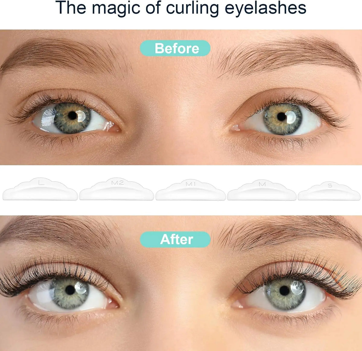 Lomansa NEW Reusable Lash Lift Pads Rods Silicone Eyelash Perming Curler and Y Shape Eyelash Brush Perming Curler Makeup Tools