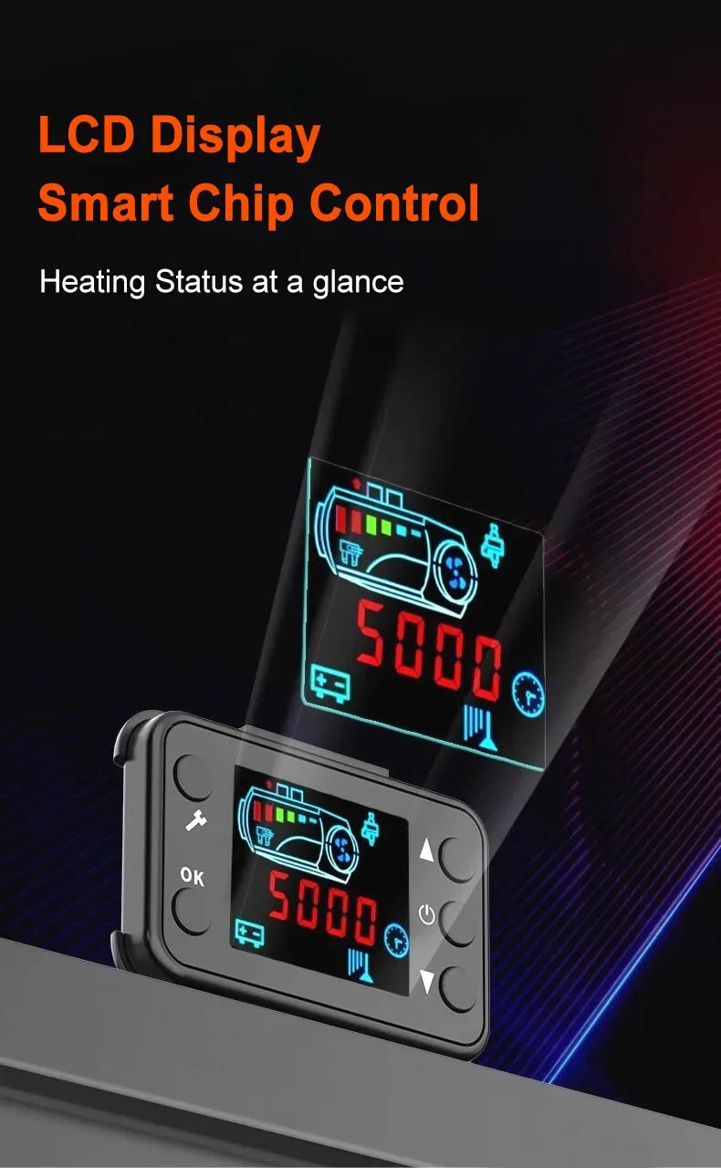 New 12V 24V Diesel Air Heater 5kw Diesel Parking Heater For Boats Caravan Rv Camper Bus Truck With Lcd Display Remote