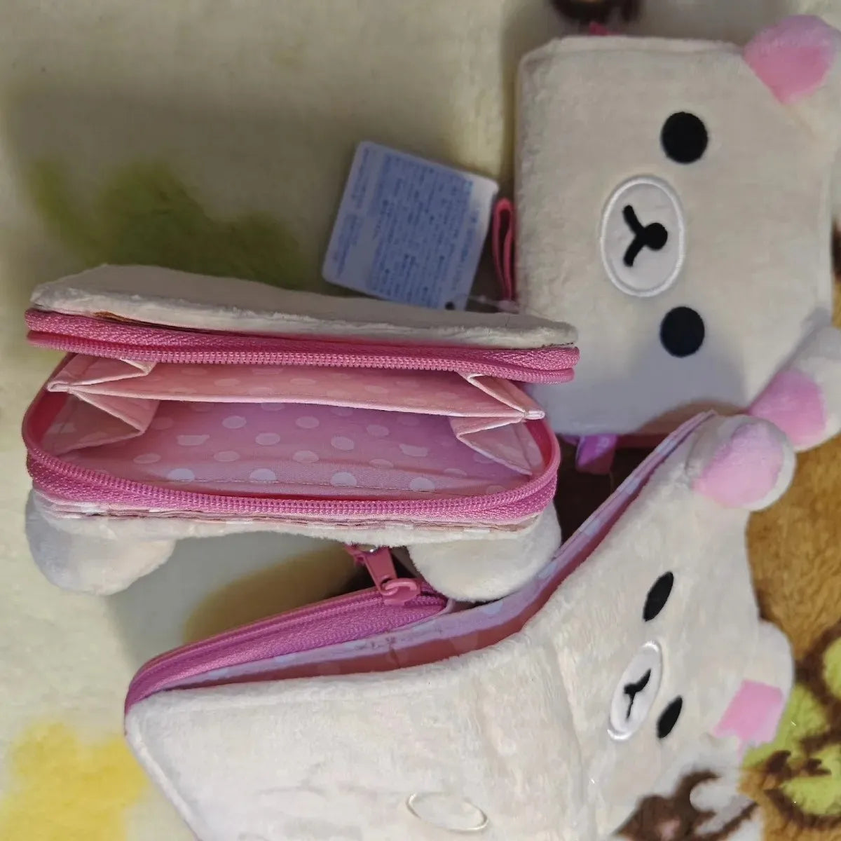 Japanese Kawaii Rilakkuma Coin Purse Card Package Short Wallet Plush Storage Package Birthday Gift