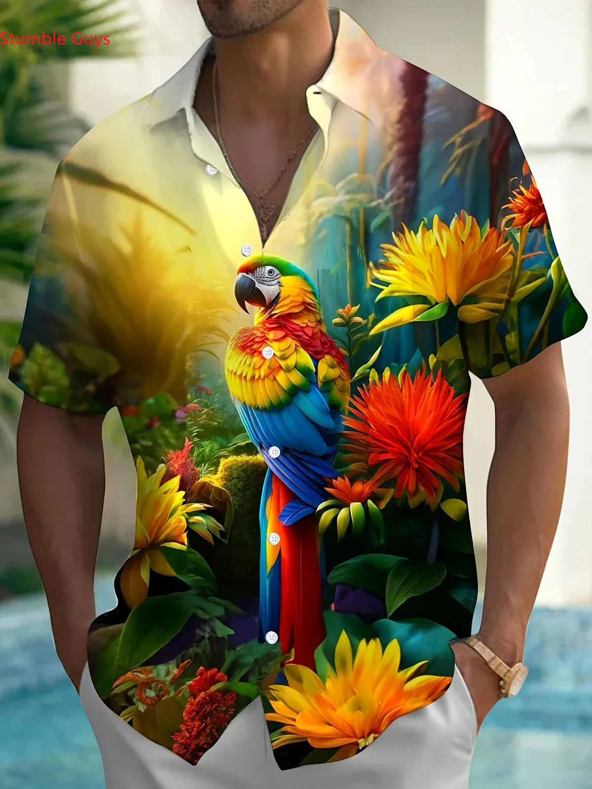 Men's 2026 New Hawaiian Shirt Summer Casual Man Women Short Sleeve Vibrant Beach Party Print Fashion Tops