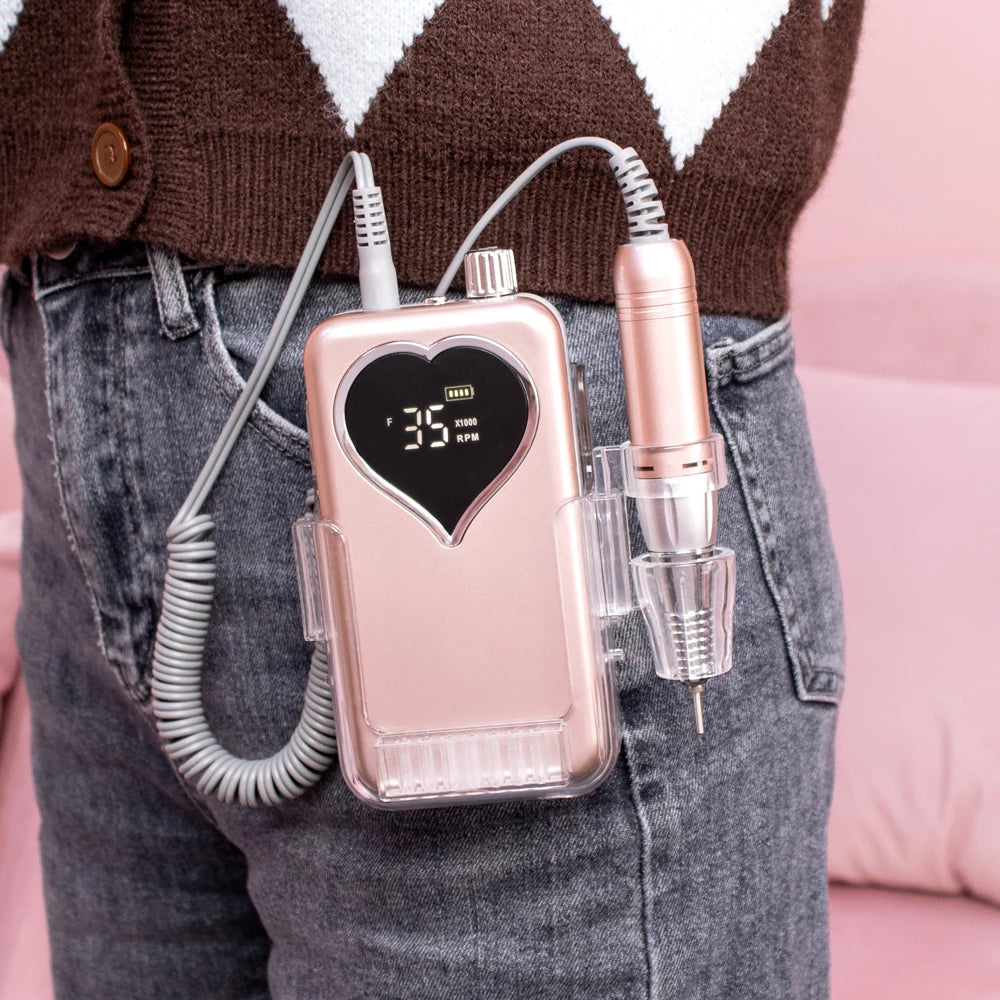 Professional Manicure Electric Nail Drill Machine 35000RPM Cordless Nail File Rechargeable Nail Polishing Grinder For Nails