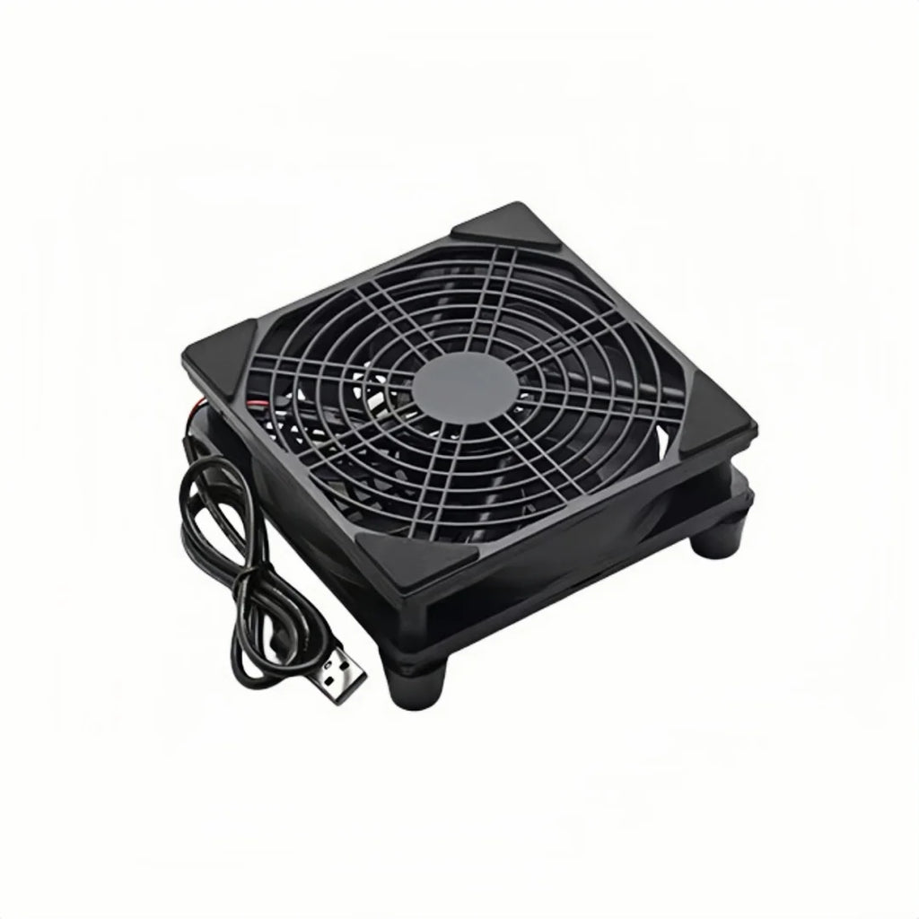 Router Cooling Fan DIY PC Cooler TV Box Wireless Silent Quiet DC 5V USB Power 120mm 240mm Fan 12CM W/Screws Protective Net.