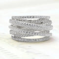 925 Sterling Silver Classic Vintage Line Wrap Zircon Ring For Women Party Luxury Fashion High Quality Fine Jewelry Hot Sales