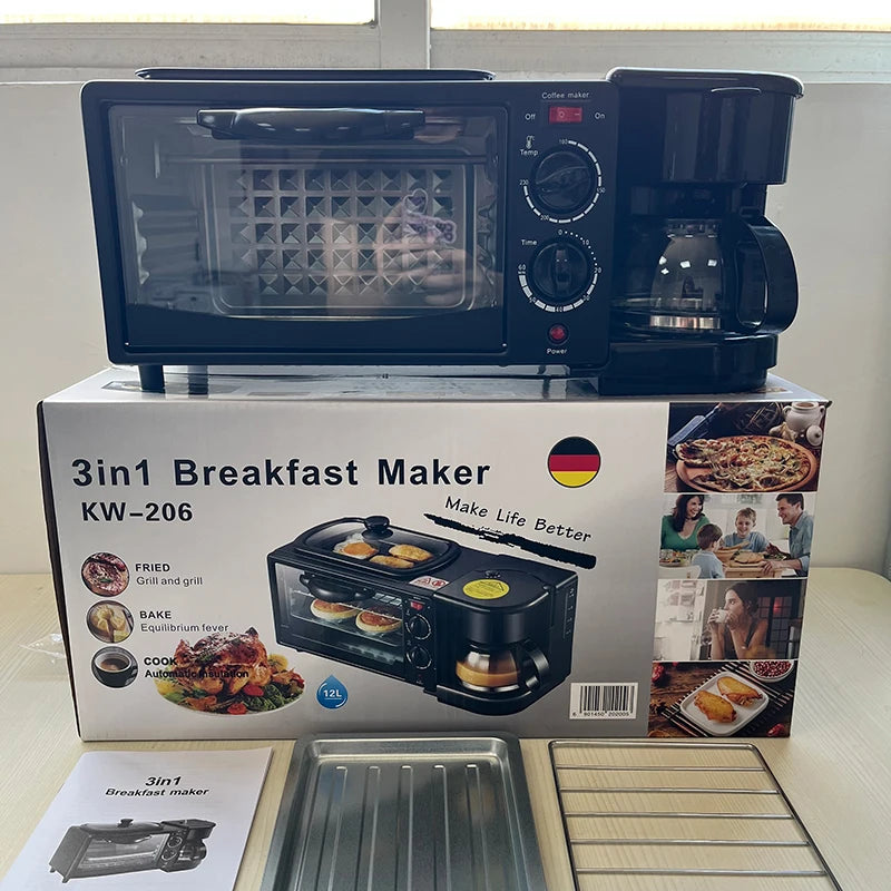 Factory direct sales Spot 3 in 1 Breakfast Station Oven Coffee Machine Household Multifunctional 3 in 1 Breakfast Machine