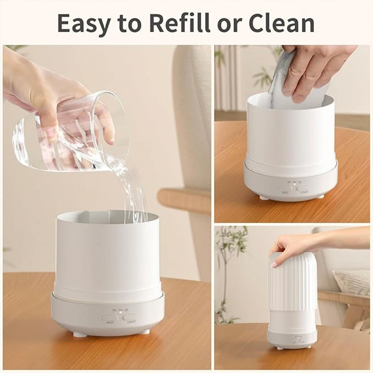 Ultrasonic Essential Oil Diffuser, Quiet Bedroom Humidifier with 7 LED Lights, Timer Setting, Auto Shut Off, BPA-Free Design