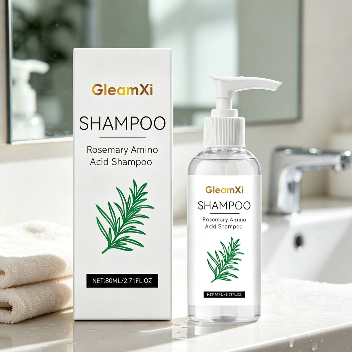 GleamXi Gentle Repair Shampoo Moisturizing Scalp Locking Hair Moisture Anti Frizz Non Irritating Formula Rosemary Hair Shampoo
