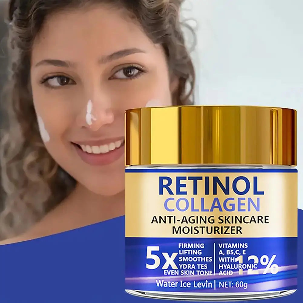 60G Retinol Collagen Face Cream Moisturizing and Anti-Wrinkle Firming Cream Firming Lifting Smoothing Face Cream Even Skin Tone