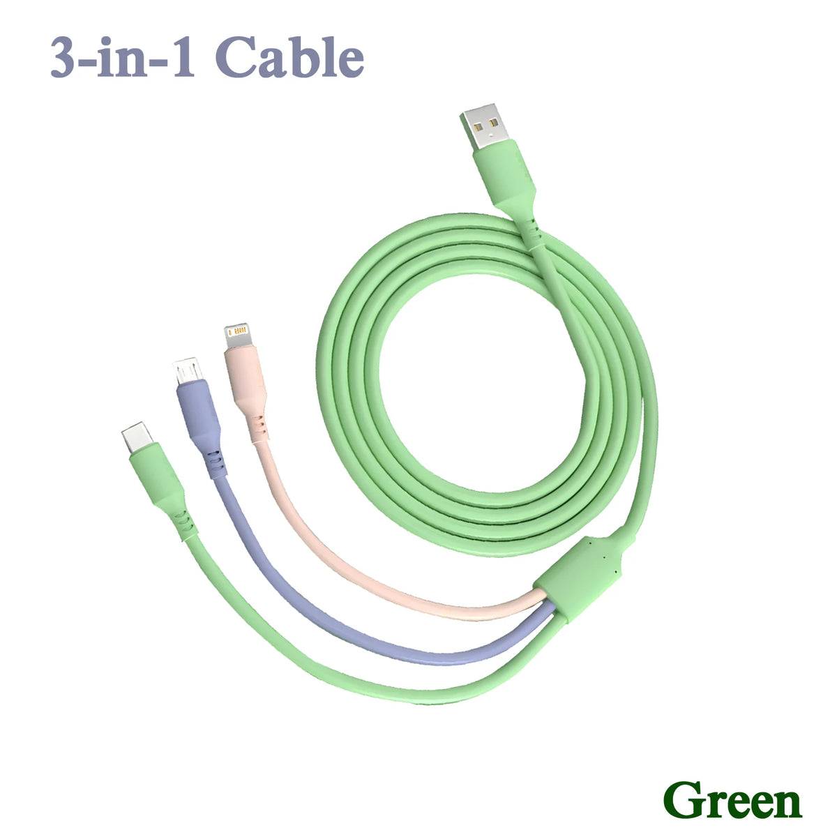 3 In 1 Fast Charging Cable For iPhone15 14 13 12 11 X Pro Max USB Type-C Phone Charger USBC Data Cable