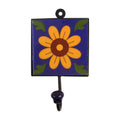 High Quality Blue Floral Ceramic Tiles Hooks Wholesale Handmade Decorative Wall Coat Hook Bulk Supplier Factory Price Wholesale
