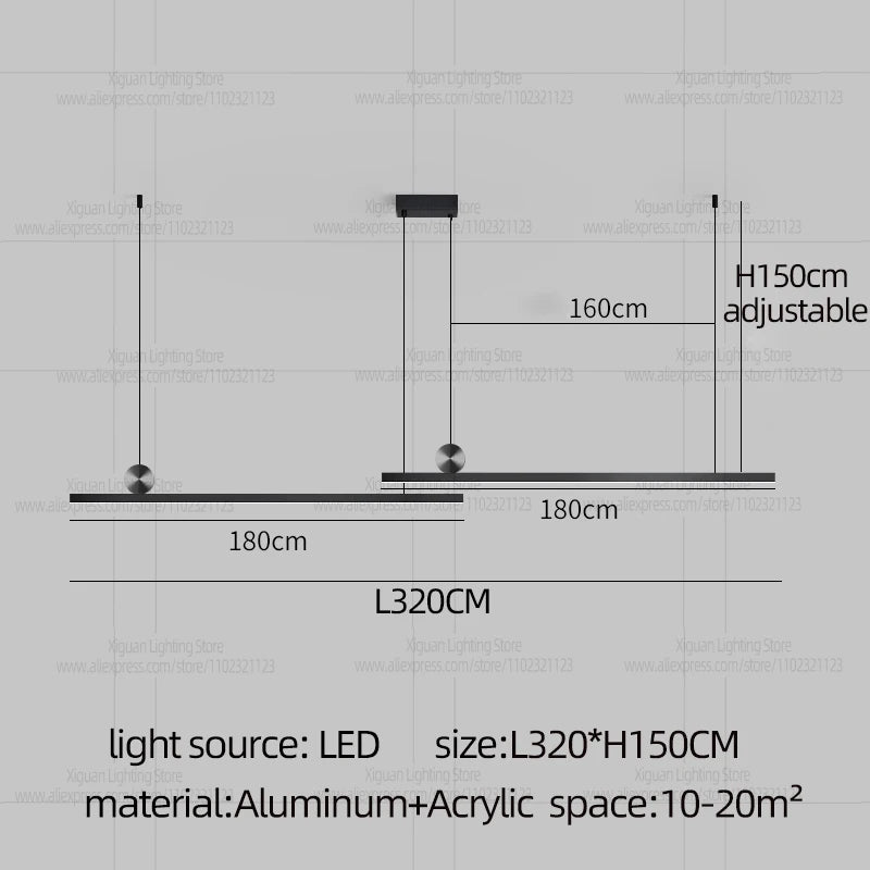 LED Restaurant Chandelier Modern Minimalist Kitchen Ceiling Light Dining Table Pendent Lamp Bar Pendant Light Indoor Lighting
