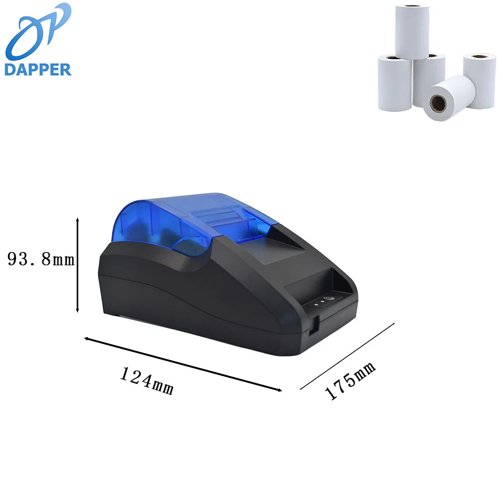 Small Desktop Thermal POS Receipt Printer for Retail Wireless Bluetooth Invoice Printing Machine with Cash Drawer