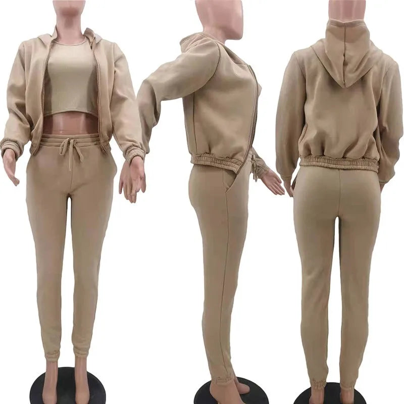 Casual Zipper Set Full Length British Style Elegant Commuting with Winter Long Sleeve Regular Sleeve Vest Plus Jacket Women Sets