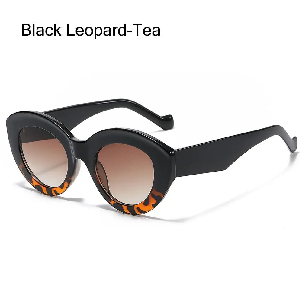 Ins Popular Retro Eyewear Oval Sun Glasses Oversized Sunglasses Sun Glasses Thick Frame