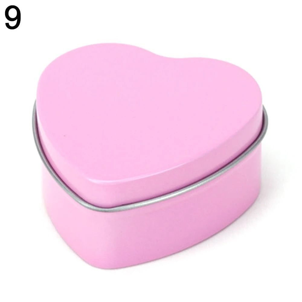 Heart Shape Metal Box Aluminum Tin Jar for Cream Balm Nail Candle Cosmetic Container Refillable Tea Cans Candy Packaging Box 1Pc