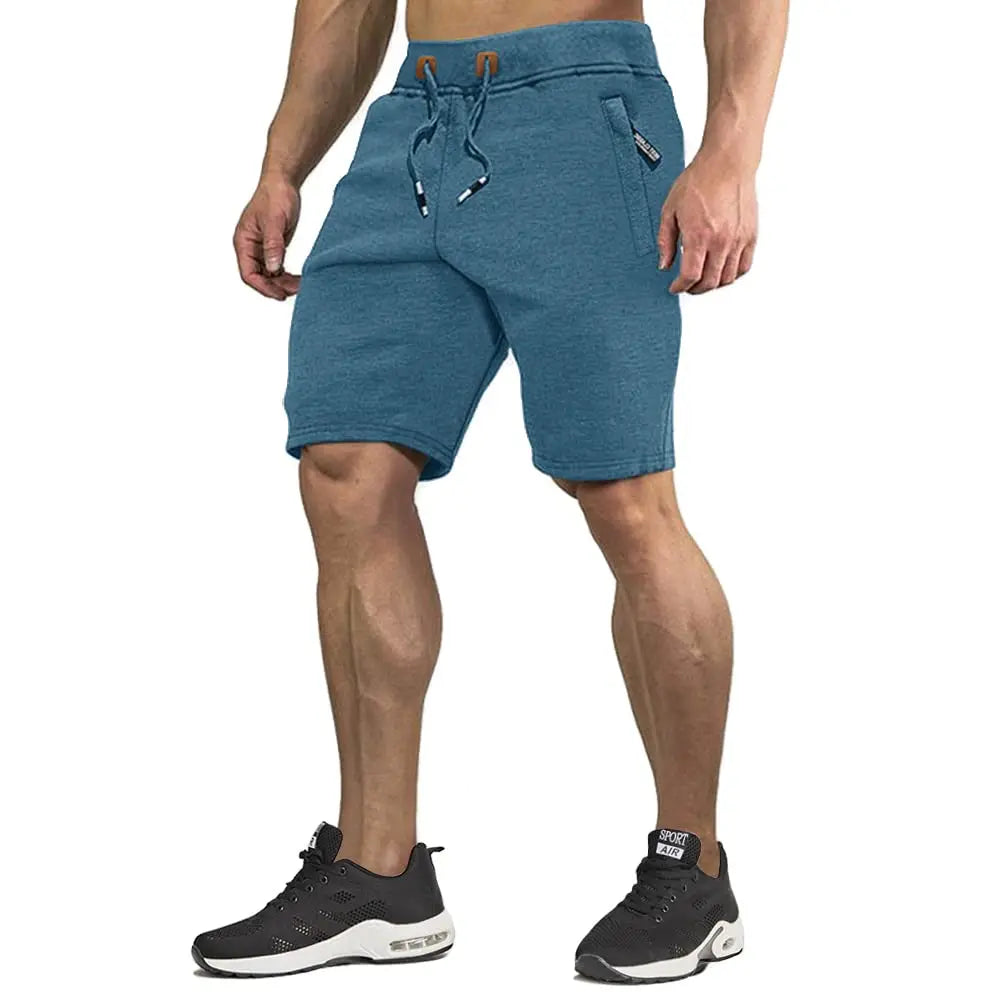 TACVASEN Summer Cotton Running Track Shorts Mens Casual Jogger Shorts Elastic Waist Athletic Workout Zipper Pockets Short Pants