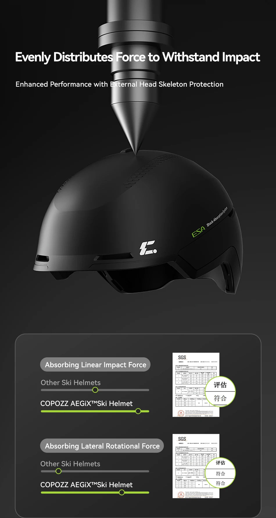COPOZZ Winter Adult Ski Helmet Outdoor Anti-impact REECCO Positioning Rescue System Breathable Women Men Ski Safety Helmet