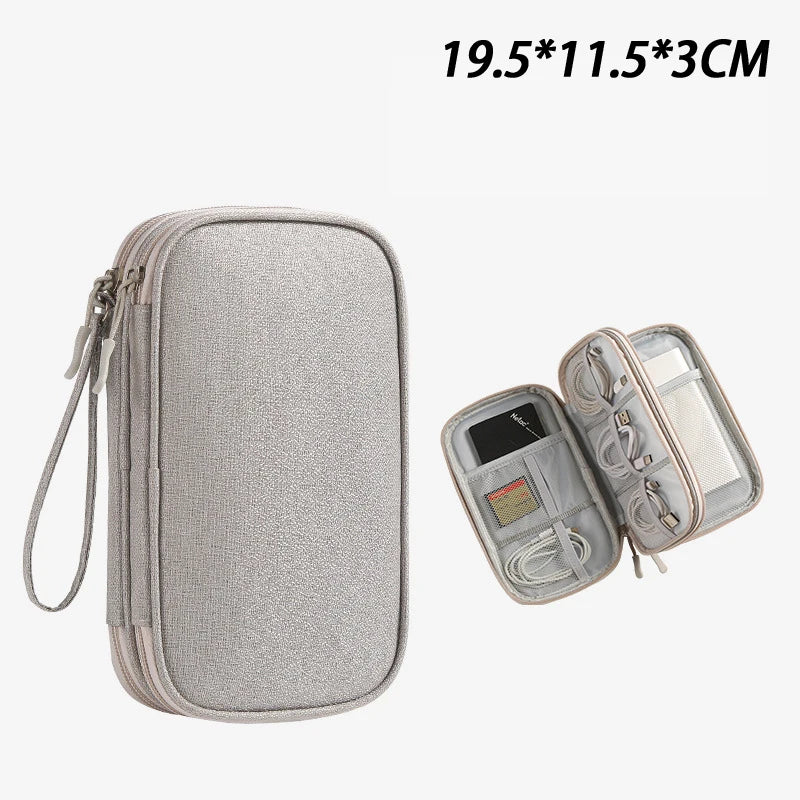 USB Charger Travel Organizer Bag – Mesh-Lined Portable Case for Cables, Adapters & Power Banks, Keeps Tech Gear Tidy